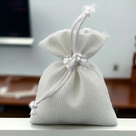 SACCHETTO PORTACONFETTI ELEGANTE: ARGENTO/BIANCO