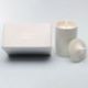PORTACANDELA BIANCA IN CERAMICA CON CANDELA PROFUMATA