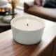 CANDELA PROFUMATA CON PORTACANDELA IN CERAMICA BIANCA