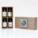 SET DEGUSTAZIONE CON 4 FLACONI DI OLIO CON SCATOLA IN LEGNO