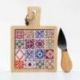 TAGLIERE PER APERITIVI E FORMAGGI CON COLTELLINO DECORAZIONE MAIOLICA
