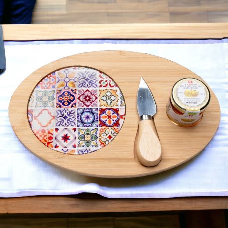 TAGLIERE FORMAGGI CON MIELE BIOLOGICO E COLTELLINO "LINEA SICILY" CUOREMATTO