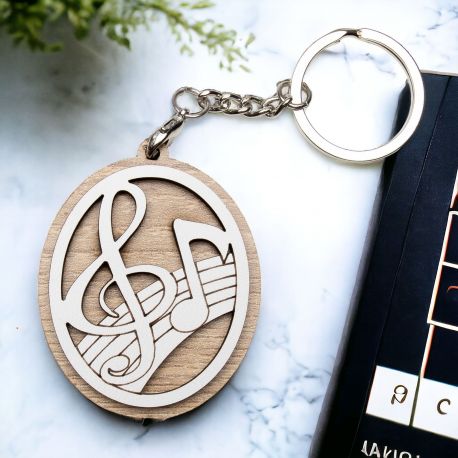 PORTACHIAVE AMANTI DELLA MUSICA CON CHIAVE DI VIOLINO E NOTA MUSICALE
