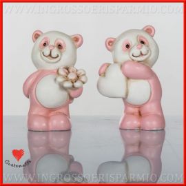 OGGETTINI NASCITA E BATTESIMO PANDA ROSA COLLEZIONE CUOREMATTO IDEE ORIGINALI 2018