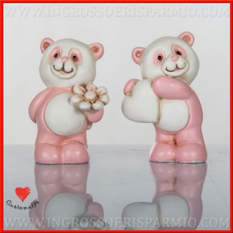 OGGETTINI NASCITA E BATTESIMO PANDA ROSA COLLEZIONE CUOREMATTO IDEE ORIGINALI 2018