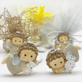 MAGNETE ANGIOLETTO CON CAPELLI RICCI E AUREOLA, ASSORTITO IN 4 VARIANTI