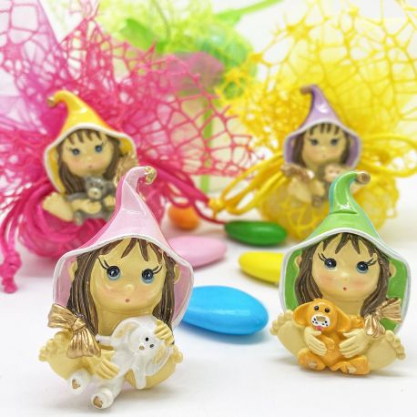 MAGNETE SIMPATICA STREGHETTA ASSORTITA CON PELUCHE - BATTESIMO COMUNIONE COMPLEANNO