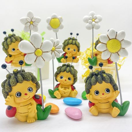 MEMOCLIP COCCINELLA CON MARGHERITA , BOMBONIERE ESCLUSIVE EVENTO