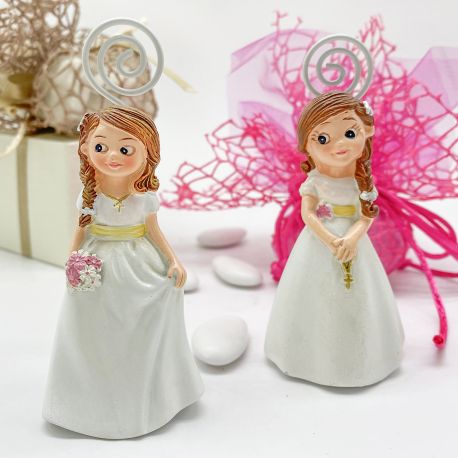 MEMOCLIP COMUNIONE: BAMBINA ELEGANTE ABITO BIANCO 2 MODELLI