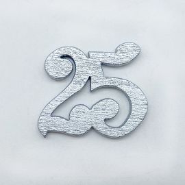 APPLICAZIONI IN LEGNO NUMERO 25 ARGENTO ANNIVERSARIO ACCESSORI BOMBONIERE DECORAZIONI FAI DA TE INGROSSO