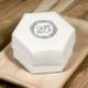 SCATOLINA ESAGONALE CON NUMERO 25 COLOR ARGENTO CELEBRA I 25 ANNI DI AMORE CON ELEGANZA