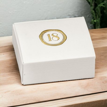 SCATOLINA MACARONS E PORTACONFETTI, SEGNAPOSTO ORIGINALI 18ESIMO COMPLEANNO