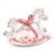 GRAZIOSA SCATOLINA A FORMA DI CAVALLO A DONDOLO ROSA, CONFETTATA NASCITA BIMBA