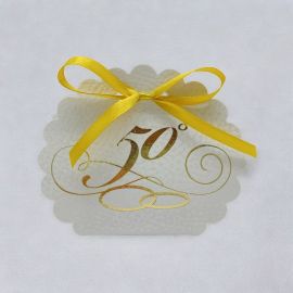 SCATOLINE PORTACONFETTI NOZZE D'ORO FEDI INTRECCIATE