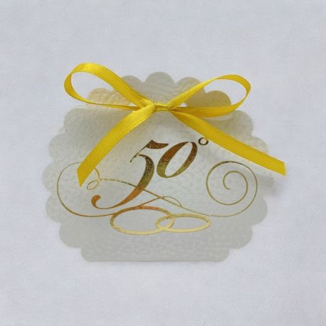 SCATOLINE PORTACONFETTI NOZZE D'ORO FEDI INTRECCIATE