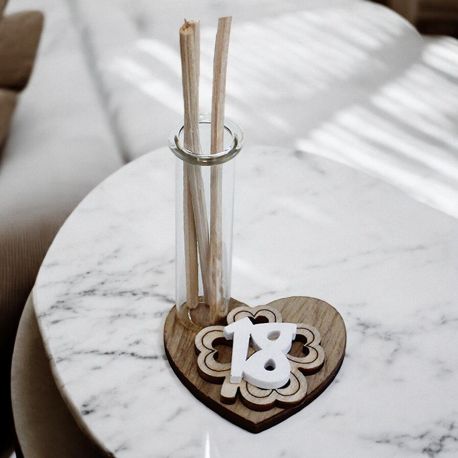 PROFUMATORE AMBIENTE CON QUADRIFOGLIO E NUMERO 18, BOMBONIERE DICIOTTESIMO COMPLEANNO