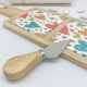 TAGLIERE IN LEGNO CON MATTONELLE IN CERAMICA DECORATA CUOREMATTO - IDEA REGALO SOLIDALE PER MATRIMONI E ANNIVERSARI
