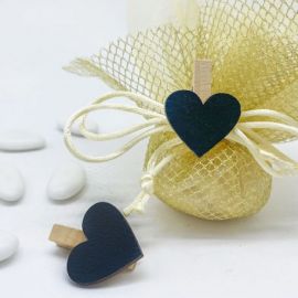 CLIP CON MINI LAVAGNETTA A FORMA DI CUORE PERSONALIZZABILE PER MATRIMONI