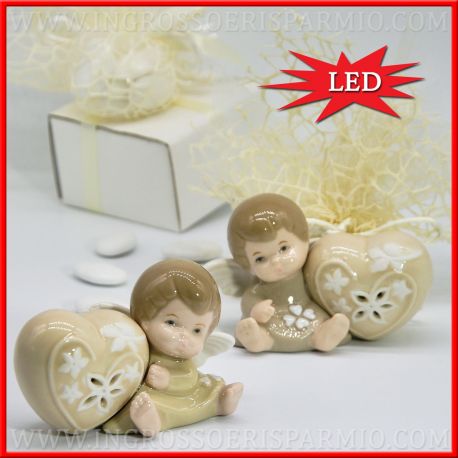 STATUINE ANGIOLETTI CON LED PORCELLANA DECORATA PREZZI INGROSSO