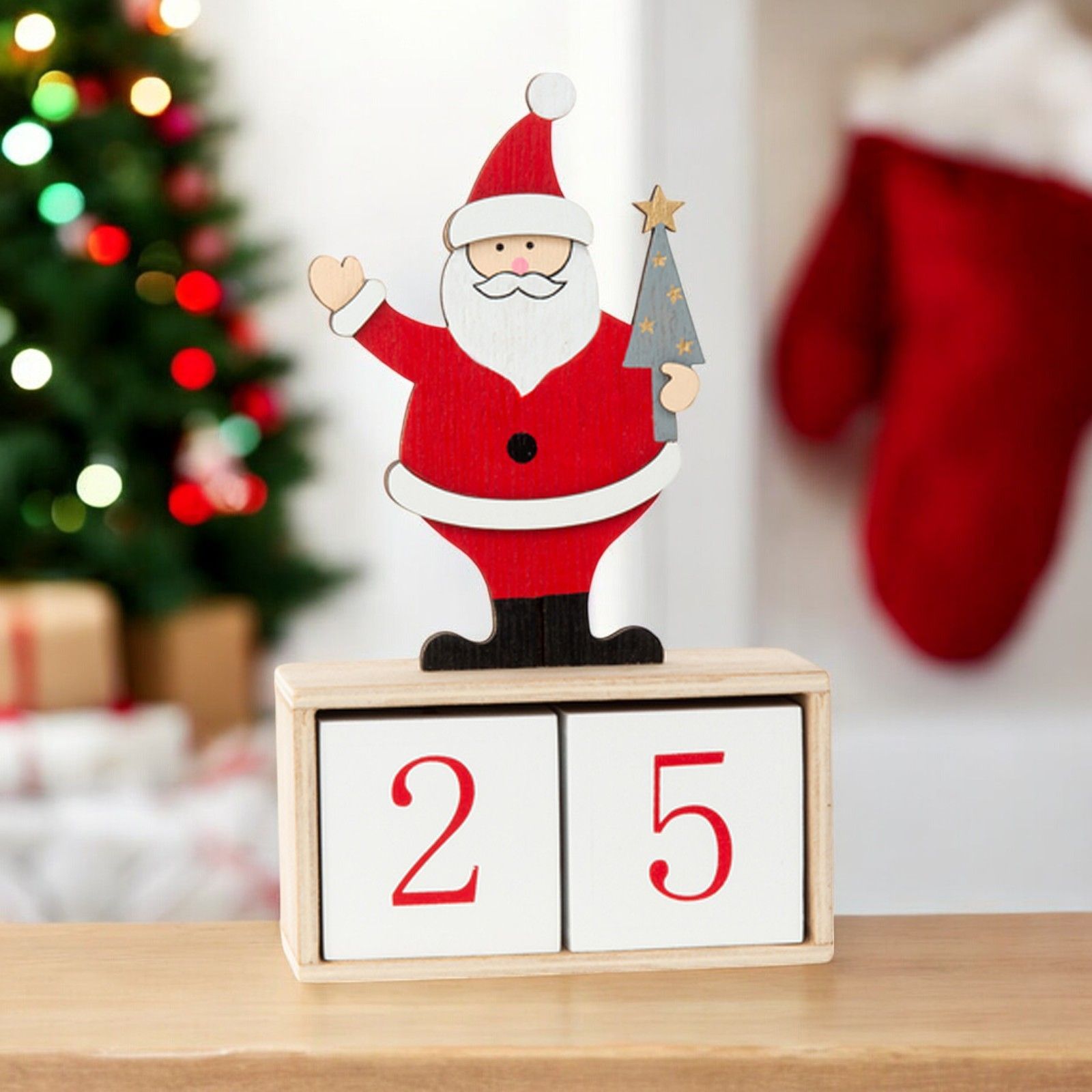 Calendario Dell'avvento Legno Calendario Dell'Avvento In Legno Con Babbo  Natale Cartoon - ø 29 Cm Calendario Avvento Di Legno, image size:1600x1600