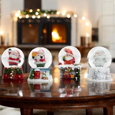 PALLA DI NEVE CON BABBO NATALE DECORAZIONI NATALIZIE PER UN NATALE MAGICO