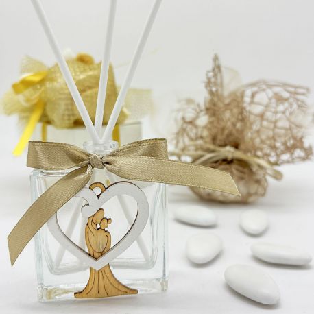 DIFFUSORE ESSENZA APPLICAZIONE CUORE SPOSI ABBRACCIATI BOMBONIERE MATRIMONIO ANNIVERSARIO