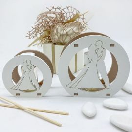 PROFUMATORE AMBIENTE CON SPOSI CHE SI ABBRACCIANO, BOMBONIERA ROMANTICA NOZZE