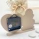 OROLOGIO A CUORE CON SIMBOLI SACRI IDEA BOMBONIERA PER PRIMA COMUNIONE IN LEGNO