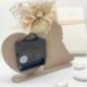 OROLOGIO ROMANTICO CON SPOSI STILIZZATI E QUADRANTE A FORMA DI CUORE, BOMBONIERE MATRIMONIO
