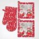 SET GUANTO E PRESINE CON BABBO NATALE E ANIMALI CON VESTITI NATALIZI