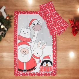 CANOVACCI NATALIZI CON STAMPA BABBO NATALE - SET DA 3