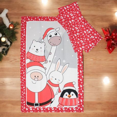 CANOVACCI NATALIZI CON STAMPA BABBO NATALE - SET DA 3