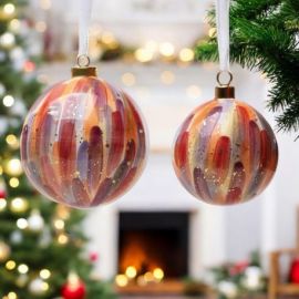 PALLA NATALIZIA IN CERAMICA ELEGANTE - DECORAZIONI PER IL TUO ALBERO DI NATALE