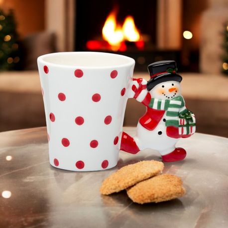 TAZZA MUG NATALIZIA CON PUPAZZO DI NEVE IDEA REGALO UNICA PER FESTE 2024
