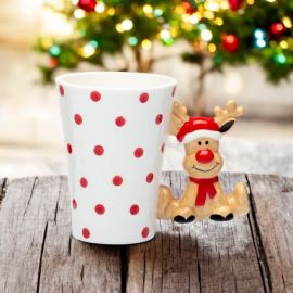 MUG CON MANICO A FORMA DI RENNA REGALO NATALIZIO UNICO E DIVERTENTE