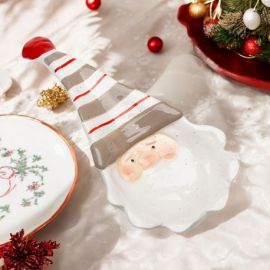 POGGIAMESTOLO A FORMA DI BABBO NATALE IN CERAMICA PER FESTE NATALIZIE 2024