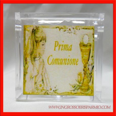 SCATOLA PLEX COMUNIONE FEMMINA OSTIA CONFETTATA ECONOMICA OFFERTA STOCK FAI DA TE