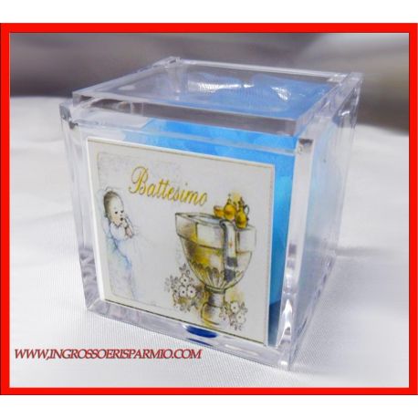 SCATOLA PLEX CELESTE BATTESIMO BIMBO CONFETTATA ECONOMICA OFFERTA STOCK FAI DA TE
