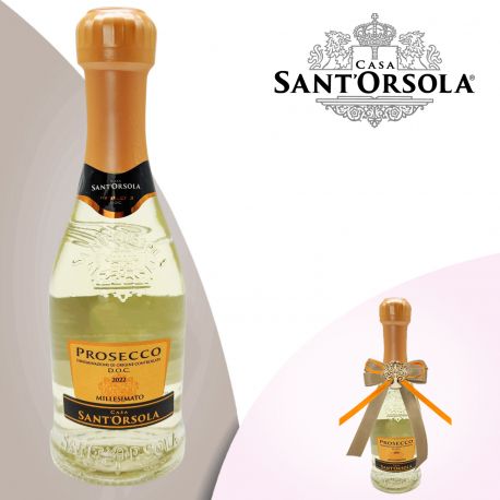 BOMBONIERE MINI BOTTIGLIE PROSECCO BABY SANT'ORSOLA IDEALI PER COMPLEANNI, MATRIMONI E ANNIVERSARI
