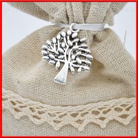 CIONDOLO ALBERO DELLA VITA ARGENTATO SIMBOLO DECORAZIONI FAI DA TE