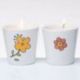 CANDELA SOLIDALE CON DISEGNO FIORE DIPINTO A MANO
