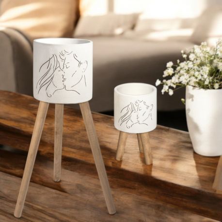 VASO PORTAPIANTE INNAMORATI CHE SI BACIANO - BOMBONIERE MATRIMONIO E ANNIVERSARIO