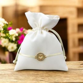 SACCHETTO PORTACONFETTI CIONDOLO CUORE STRASS MATRIMONIO ANNIVERSARIO