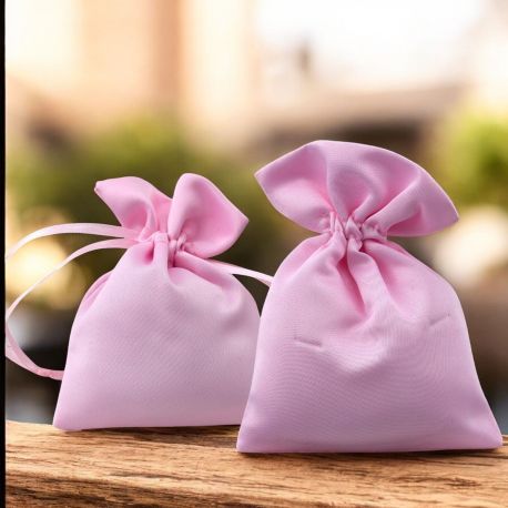 SACCHETTO CONFETTI ROSA CON TIRANTI NASCITA BAMBINA ECONOMICI