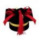 SCATOLINA PORTACONFETTI NERA TOCCO LAUREA FIOCCO ROSSO