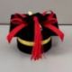 SCATOLINA PORTACONFETTI NERA TOCCO LAUREA FIOCCO ROSSO