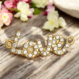PENDAGLIO LOVE STRASS CONFETTATA ECONOMICA E ORGINALE