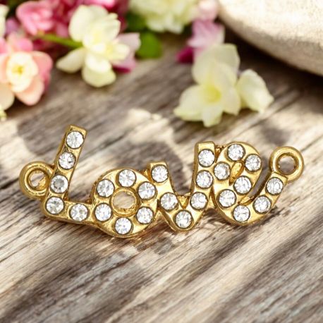 PENDAGLIO LOVE STRASS CONFETTATA ECONOMICA E ORGINALE