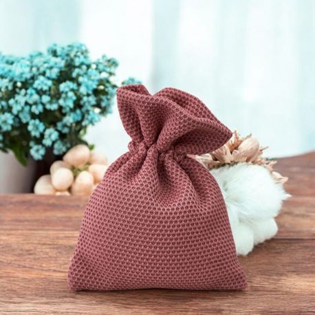 SACCHETTO PORTACONFETTI TIRANTI ROSA ANTICO MATRIMONIO ANNIVERSARIO COMUNIONE