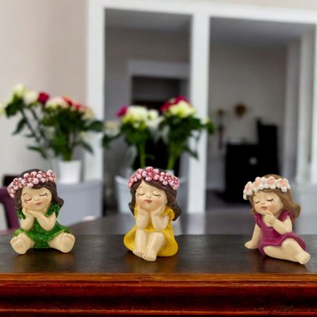 STATUINA BIMBA CORONCINA FIORI COMUNIONE CRESCIMA COMPLEANNO